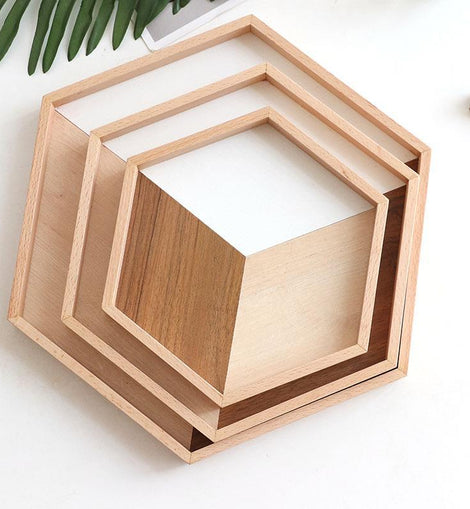 Hexagon Wooden Tray