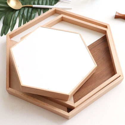 Hexagon Wooden Tray