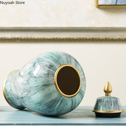 Green Blend Marble Vase