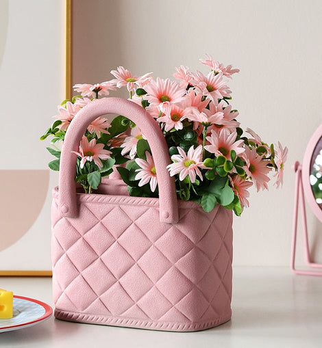 Cute Pinky Basket Vase